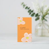 Carte De Visite RETRO PINK PLUMERIAS/do-it-yourself COULEUR ARRIÈR (Debout devant)