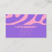 Carte De Visite Retro Pink Purple 70s Boho Groovy Unique Girly (Dos)