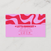 Carte De Visite Retro Pink Red 70s Boho Groovy Funky Trendy Fun (Dos)