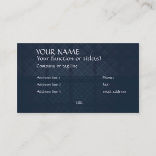 Carte De Visite Rétro plaid bleu antique