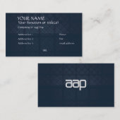 Carte De Visite Rétro plaid bleu antique (Devant / Derrière)