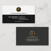 Carte De Visite Rétro Président grunge noir professionnel simple (Devant / Derrière)