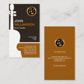 Carte De Visite Rétro professeur de musique simple simple propre (Devant / Derrière)