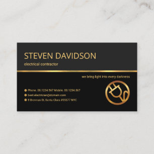 Carte De Visite Rétro professionnel Gold Line Gray Shade Electriq