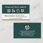 Carte De Visite Rétro Professionnel - Travaux électriques à domici (Devant / Derrière)