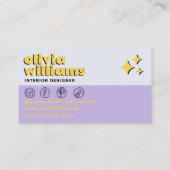 Carte De Visite Retro Psychedelic Bold 70s Groovy Checkered Trendy (Dos)