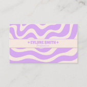 Carte De Visite Retro Purple Cream 70s Boho Groovy Funky Trendy (Devant)