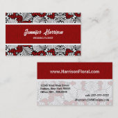 Carte De Visite Retro Red et White Fern Professional (Devant / Derrière)