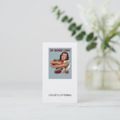 Carte De Visite Rétro restauration de nourriture de femme (Debout devant)