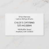 Carte De Visite Rétro restauration de nourriture de femme (Dos)