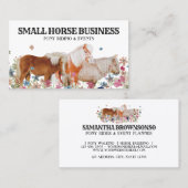 Carte De Visite Retro Ride Club Pony Floral Petits chevaux (Devant / Derrière)