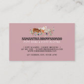 Carte De Visite Retro Ride Pink Pony | Floral Horse | Equestrian (Dos)