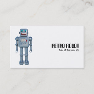 Carte De Visite Rétro robot - blanc