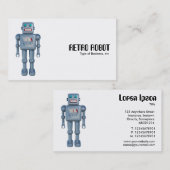 Carte De Visite Rétro robot - blanc (Devant / Derrière)