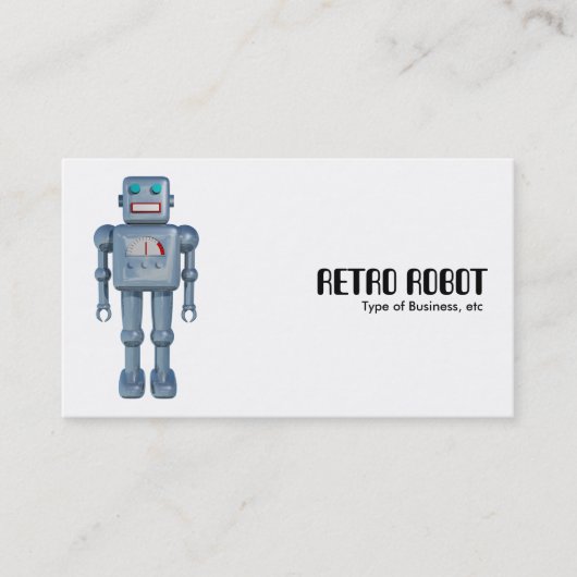 Carte De Visite Rétro robot - blanc (Devant)
