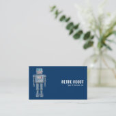 Carte De Visite Rétro robot - bleu (côtés alternatifs) (Debout devant)
