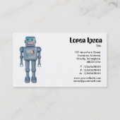 Carte De Visite Rétro robot - bleu (côtés alternatifs) (Dos)