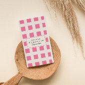 Carte De Visite Retro Rose À damiers tendance Boho Funky Girly Fun