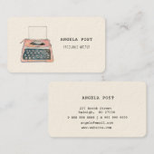 Carte de visite rétro rose mignonne pour machine à (Devant / Derrière)