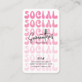 Carte De Visite Retro rose moderne Logo Médias sociaux Code QR (Dos)