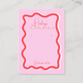 Carte De Visite Retro rose rouge courbe squiggle ondulé affichage (Devant)
