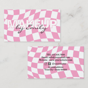 Carte de visite rétro rose Salon