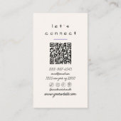 Carte De Visite Retro rose violet À damiers code QR Boho tendance (Dos)