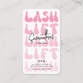 Carte De Visite Retro Salon branché avec ascenseur à lash rose & T (Dos)