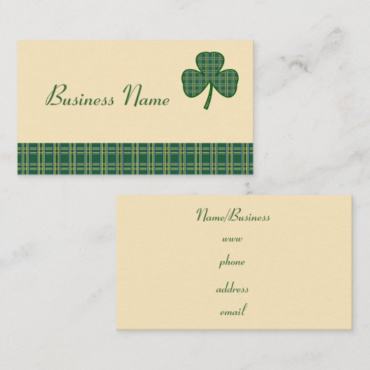Carte de visite Rétro Shamrock (Devant / Derrière)