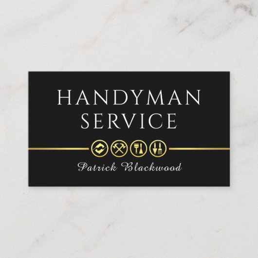 Carte De Visite Retro Simple Handyman Tools Line (Devant)