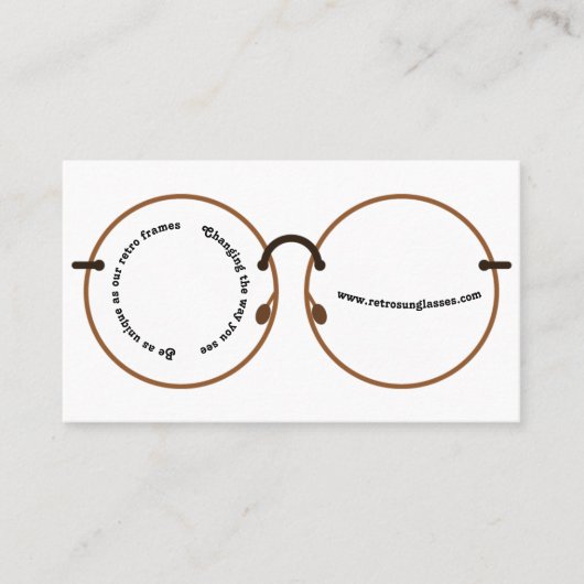 Carte De Visite Retro Spectacles | Stylish Eyewear Professional (Devant)