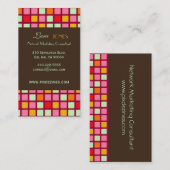 Carte de visite Retro Squares accent chocolat fonc (Devant / Derrière)