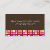 Carte de visite Retro Squares accent chocolat fonc (Dos)