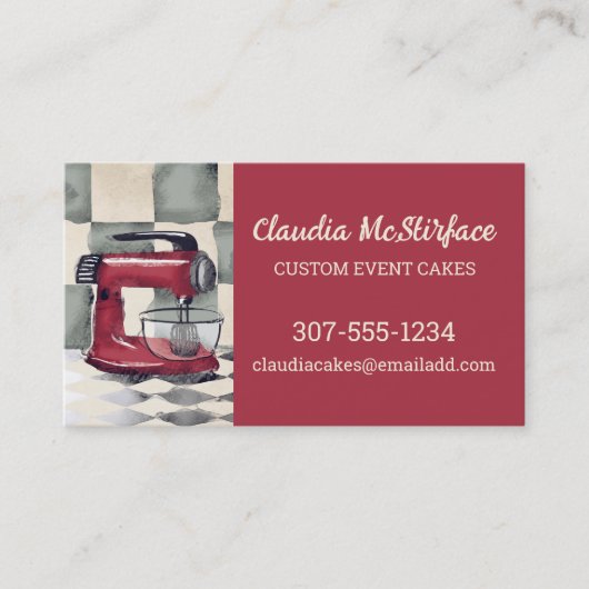 Carte De Visite retro stand mixer boulangerie pâtisserie chef cart (Devant)