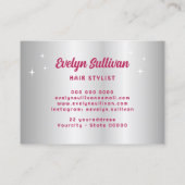 Carte De Visite Retro stars scénario fausse feuille argent cheveux (Dos)