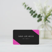 Carte De Visite Retro Stripe - 80s noir rose (Debout devant)