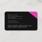 Carte De Visite Retro Stripe - 80s noir rose (Dos)