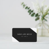 Carte De Visite Retro Stripe - noir et blanc chic (Debout devant)