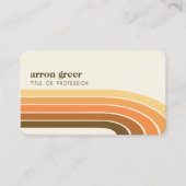 Carte De Visite Retro Stripes 70's 80s Orange Gold Tan (Devant)