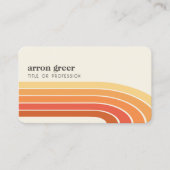 Carte De Visite Retro Stripes 70's 80s Orange Yellow (Devant)