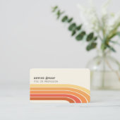 Carte De Visite Retro Stripes 70's 80s Orange Yellow (Debout devant)