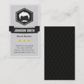 Carte De Visite Retro Stylish Hommes coupe-cheveux Barbier Logo (Devant / Derrière)