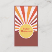 Carte De Visite Retro Sunset Sun Rays Social Media QR Code (Devant)
