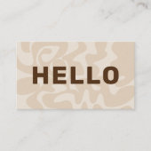 Carte De Visite Retro Super Beige neutre Brown Hello (Devant)