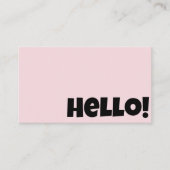 Carte De Visite Retro Super Blush Rose QR Code Boho Girl Bonjour (Devant)