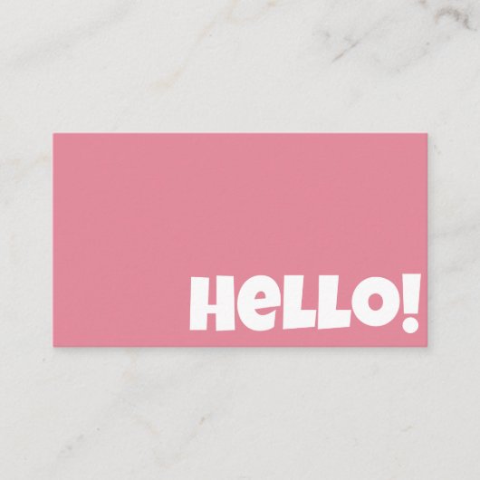 Carte De Visite Retro Super féminin rose QR Code Hello Boho (Devant)