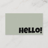 Carte De Visite Retro Super Neutre Sage Vert QR Code Hello Boho (Devant)