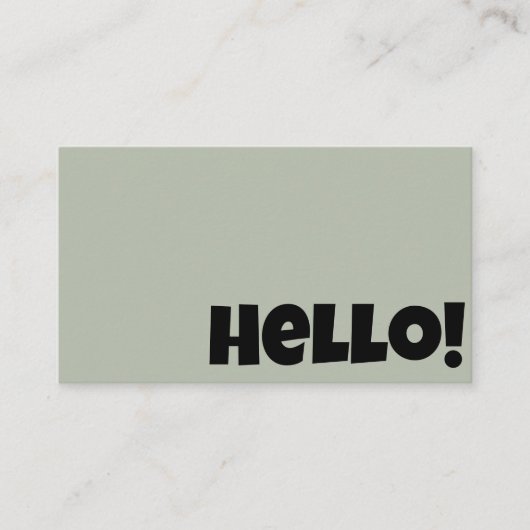 Carte De Visite Retro Super Neutre Sage Vert QR Code Hello Boho (Devant)