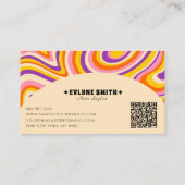 Carte De Visite Retro Super QR Code les années 70 Psychedelic Hair (Dos)