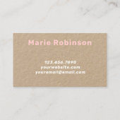 Carte De Visite Retro Super rose clair blanc Hello Kraft (Dos)